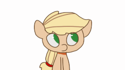 Size: 500x281 | Tagged: safe, artist:swerve-art, applejack, earth pony, pony, g4, animated, cute, female, filly, foal, frame by frame, gif, jackabetes, mare, silly, silly pony, simple background, solo, tongue out, white background, younger