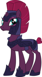 Size: 1858x3408 | Tagged: safe, artist:red4567, fizzlepop berrytwist, tempest shadow, pony, unicorn, g4, my little pony: the movie, alternate hairstyle, alternate universe, armor, broken horn, eye scar, female, guard, horn, mare, reformed, royal guard, scar, scar on the wrong side, short tail, show accurate, simple background, solo, tempest becomes a royal guard, transparent background, vector