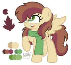 Size: 2345x2137 | Tagged: safe, artist:bubbly-storm, oc, oc only, oc:maple leaf, pegasus, pony, adoptable, clothes, female, high res, mare, reference sheet, scarf, simple background, solo, transparent background