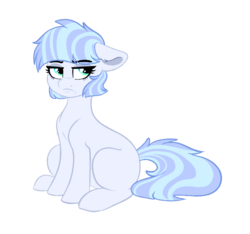 Size: 848x794 | Tagged: safe, artist:saphi-boo, oc, oc only, oc:doublemaud, earth pony, pony, blank flank, female, mare, simple background, sitting, solo, toy, transparent background, unamused