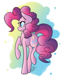 Size: 299x372 | Tagged: safe, artist:0darky0, pinkie pie, earth pony, pony, g4, female, raised hoof, simple background, solo, transparent background