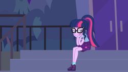 Size: 3840x2160 | Tagged: safe, artist:phucknuckl, sci-twi, twilight sparkle, equestria girls, g4, my little pony equestria girls: better together, star crossed, bronybait, female, geode of telekinesis, glasses, high res, inkscape, sci-twi's planetarium date, sitting, solo, template, vector