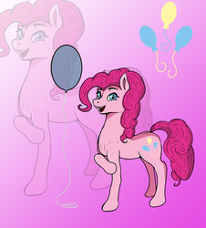 Size: 2730x3022 | Tagged: safe, artist:tincantim, pinkie pie, earth pony, pony, g4, balloon, cutie mark, female, high res, solo, zoom layer