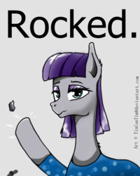 Size: 481x601 | Tagged: safe, artist:tincantim, maud pie, earth pony, pony, g4, female, rock, solo