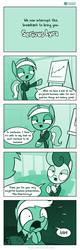 Size: 726x2265 | Tagged: safe, artist:dori-to, bon bon, lyra heartstrings, sweetie drops, earth pony, pony, unicorn, comic:silly lyra, g4, bed, clothes, comic, dialogue, dream, female, graph, greenscale, mare, monochrome, necktie, nightmare, pillow, plushie, presentation, serious, silly, silly lyra, speech bubble, suit, text