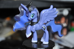 Size: 4288x2848 | Tagged: safe, princess luna, alicorn, pony, g4, blind bag, female, irl, looking at you, mare, photo, raised hoof, toy