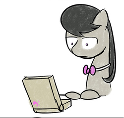 Size: 500x478 | Tagged: safe, artist:erthilo, octavia melody, earth pony, pony, ask octavia, g4, ask, computer, female, laptop computer, mare, no pupils, simple background, solo, white background