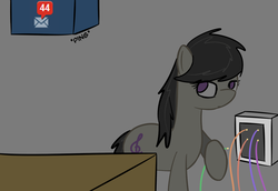 Size: 1274x878 | Tagged: source needed, safe, artist:erthilo, octavia melody, earth pony, pony, ask octavia, g4, ask, discorded, female, mare, no pupils, solo, wires
