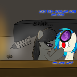 Size: 802x801 | Tagged: safe, artist:erthilo, dj pon-3, octavia melody, vinyl scratch, earth pony, pony, unicorn, ask octavia, g4, ask, discorded, duo, duo female, eye contact, female, looking at each other, mare, no pupils, wrong eye color