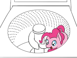 Size: 648x486 | Tagged: safe, artist:flutterluv, edit, pinkie pie, earth pony, pony, g4, animated, behaving like a cat, cute, diapinkes, female, gif, here we go again, mare, open mouth, pinkie in the washing machine, ponified animal photo, reversed, simple background, smiling, solo, the ride never ends, walking, washing machine, white background