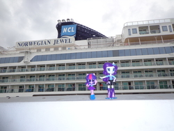 Size: 4608x3456 | Tagged: safe, rarity, twilight sparkle, equestria girls, g4, cruise ship, doll, equestria girls minis, irl, photo, singapore, toy