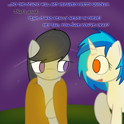 Size: 250x250 | Tagged: safe, artist:erthilo, dj pon-3, octavia melody, vinyl scratch, earth pony, pony, unicorn, ask octavia, g4, ask, dialogue, duo, duo female, female, mare, no pupils, picture for breezies, wrong eye color