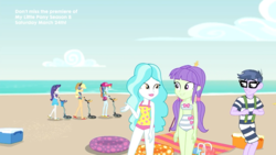 Size: 1920x1080 | Tagged: safe, screencap, applejack, microchips, paisley, rainbow dash, rarity, starlight, equestria girls, equestria girls series, g4, lost and found, clothes, eyes on the prize, feet, female, flip-flops, male, metal detector, sandals, swimsuit