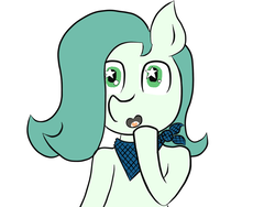 Size: 1024x768 | Tagged: safe, artist:cuteflame, oc, oc:emerald jewel, colt quest, bandana, bust, colt, gasp, heart mouth, male, starry eyes, wingding eyes