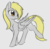 Size: 1195x1171 | Tagged: safe, artist:dusthiel, derpy hooves, pegasus, pony, g4, colored sketch, female, gray background, looking back, mare, simple background, smiling, solo