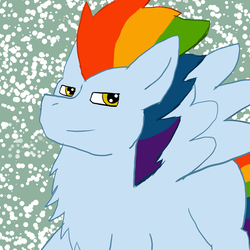 Size: 1000x1000 | Tagged: safe, artist:kaged-wolf, oc, oc only, oc:skyward skips, pegasus, pony, abstract background, chest fluff, looking at you, male, offspring, parent:rainbow dash, parent:soarin', parents:soarindash, solo