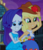 Size: 831x977 | Tagged: safe, screencap, applejack, rarity, equestria girls, g4, my little pony equestria girls, armpits, bare shoulders, clothes, dress, duo, duo female, fall formal outfits, female, grin, holding hands, shipping fuel, sleeveless, sleeveless dress, smiling, strapless