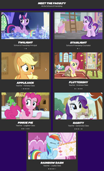 Size: 1220x2009 | Tagged: safe, screencap, applejack, fluttershy, gummy, pinkie pie, rainbow dash, rarity, starlight glimmer, twilight sparkle, alicorn, earth pony, pegasus, pony, unicorn, all bottled up, fluttershy leans in, g4, honest apple, not asking for trouble, season 8, the mean 6, female, mane six, mare, school of friendship, twilight sparkle (alicorn)