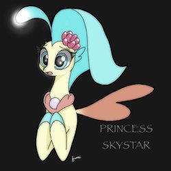 Size: 768x768 | Tagged: safe, artist:zoomiso, princess skystar, seapony (g4), g4, my little pony: the movie, black background, female, looking at you, simple background, solo