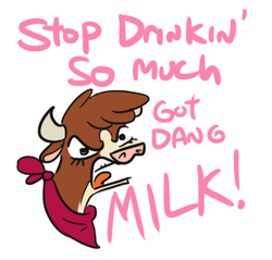 Size: 328x314 | Tagged: safe, artist:jargon scott, arizona (tfh), cow, them's fightin' herds, bandana, bust, community related, dialogue, female, open mouth, simple background, solo, white background, yelling