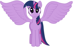 Size: 3405x2187 | Tagged: safe, artist:mfg637, twilight sparkle, alicorn, pony, g4, .svg available, female, front view, high res, large wings, looking at you, simple background, solo, spread wings, svg, transparent background, twilight sparkle (alicorn), vector, wings