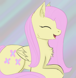 Size: 655x665 | Tagged: safe, artist:psychoticminkiepie, fluttershy, pegasus, pony, g4, abstract background, cute, eyes closed, female, mare, open mouth, shyabetes, solo