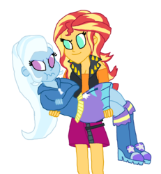 Size: 2180x2360 | Tagged: safe, artist:bigpurplemuppet99, sunset shimmer, trixie, equestria girls, g4, my little pony equestria girls: better together, female, high res, lesbian, ship:suntrix, shipping, simple background, transparent background