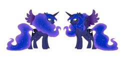 Size: 1150x534 | Tagged: safe, artist:kimyowolf, princess luna, pony, g4, alternate universe, simple background, transparent background