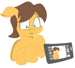 Size: 2105x1917 | Tagged: safe, artist:noponyknows, oc, oc only, pony, phone, simple background, solo, white background