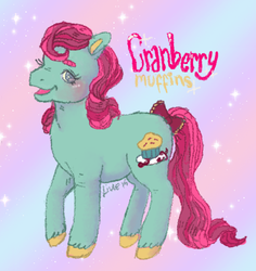 Size: 472x500 | Tagged: safe, artist:pixieward, cranberry muffins, earth pony, pony, g1, female, mare, solo