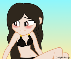 Size: 1024x853 | Tagged: safe, artist:cindystarlight, oc, oc only, equestria girls, g4, bikini, clothes, solo, swimsuit