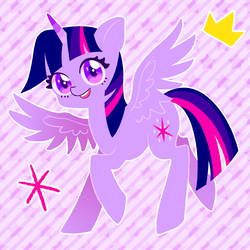 Size: 3000x3000 | Tagged: safe, artist:sinso2913, twilight sparkle, alicorn, pony, g4, cute, female, high res, looking at you, mare, smiling, solo, twiabetes, twilight sparkle (alicorn)