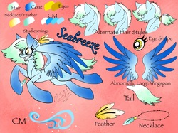 Size: 2183x1631 | Tagged: safe, artist:melonseed11, oc, oc only, oc:seabreeze, pegasus, pony, female, mare, reference sheet, solo
