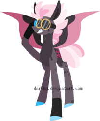 Size: 651x785 | Tagged: safe, artist:darvko, oc, oc only, oc:zipper, pegasus, pony, female, goggles, mare, offspring, parent:pinkie pie, parent:thunderlane, parents:pinkielane, simple background, solo, transparent background, two toned wings