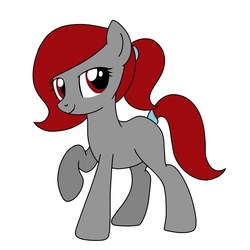 Size: 768x768 | Tagged: safe, artist:linedraweer, oc, oc only, oc:hawk eye, earth pony, pony, commission, female, mare, ponytail, simple background, solo, white background