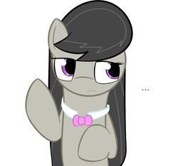 Size: 651x608 | Tagged: safe, artist:erthilo, octavia melody, earth pony, pony, ask octavia, g4, ..., ask, female, looking sideways, mare, raised hoof, simple background, solo, white background