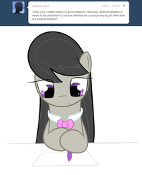 Size: 761x940 | Tagged: safe, artist:erthilo, octavia melody, earth pony, pony, ask octavia, g4, ask, drawing, female, mare, solo