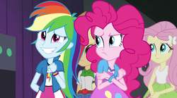 Size: 1280x714 | Tagged: safe, screencap, applejack, fluttershy, pinkie pie, rainbow dash, equestria girls, g4, my little pony equestria girls: rainbow rocks, female