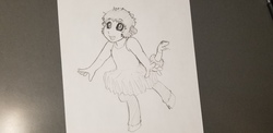 Size: 4032x1960 | Tagged: safe, artist:dj-black-n-white, oc, oc only, oc:kimmy and mera, satyr, clothes, offspring, parent:chimera sisters, toddler, traditional art, tutu