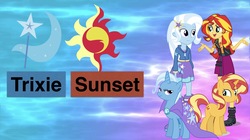 Size: 2048x1147 | Tagged: safe, sunset shimmer, trixie, equestria girls, equestria girls specials, g4, my little pony equestria girls: better together, my little pony equestria girls: forgotten friendship, female, lesbian, ship:suntrix, shipping