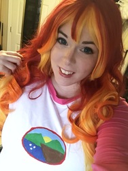 Size: 2320x3088 | Tagged: safe, artist:mintyblitzz, sunset shimmer, human, equestria girls, g4, my little pony equestria girls: legend of everfree, clothes, cosplay, costume, everfree forest, high res, irl, irl human, photo, solo
