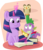 Size: 1029x1200 | Tagged: safe, artist:batonya12561, owlowiscious, spike, twilight sparkle, alicorn, dragon, pony, g4, book, chibi, comic, cute, quill, short hair, simple background, twilight sparkle (alicorn)