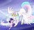 Size: 1100x960 | Tagged: safe, artist:silbersternenlicht, princess celestia, twilight sparkle, alicorn, pony, g4, cute, cutelestia, daaaaaaaaaaaw, female, filly, filly twilight sparkle, missing cutie mark, momlestia, spread wings, teacher and student, twiabetes, weapons-grade cute, wings, younger