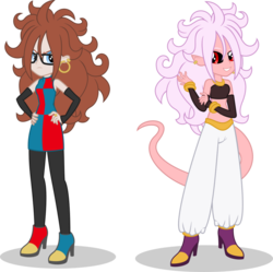 Size: 1024x1021 | Tagged: safe, artist:mlp-trailgrazer, equestria girls, g4, android 21, dragon ball, dragon ball fighterz, dragon ball z, equestria girls-ified, majin android 21, simple background, transparent background