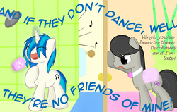 Size: 1000x636 | Tagged: safe, artist:erthilo, dj pon-3, octavia melody, vinyl scratch, earth pony, pony, unicorn, ask octavia, g4, ask, duo, duo female, female, mare, men without hats, safety dance, shower, singing, song reference, wet mane