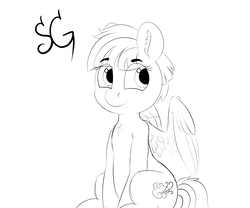 Size: 6000x5000 | Tagged: safe, artist:sunlightgryphon, derpibooru exclusive, windy whistles, pegasus, pony, g4, absurd resolution, monochrome