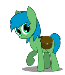 Size: 1300x1517 | Tagged: safe, artist:darksoma, oc, oc only, oc:adamina, earth pony, pony, custom flash puppet, cute, flash puppet, happy, lined, original character do not steal, pose, project world, raised hoof, saddle bag, simple background, smiling, solo, transparent background, world