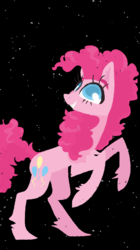 Size: 719x1280 | Tagged: safe, artist:missycreates, part of a set, pinkie pie, earth pony, pony, g4, black background, colored pupils, female, lineless, mare, simple background, solo, unshorn fetlocks