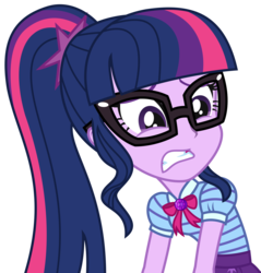 Size: 2909x3038 | Tagged: safe, artist:sketchmcreations, sci-twi, twilight sparkle, equestria girls, equestria girls series, g4, star crossed, disgusted, female, geode of telekinesis, gritted teeth, high res, ponytail, simple background, solo, transparent background, vector