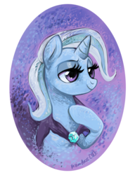 Size: 500x650 | Tagged: safe, artist:reviro, trixie, pony, unicorn, g4, bust, cape, clothes, female, mare, solo, trixie's cape